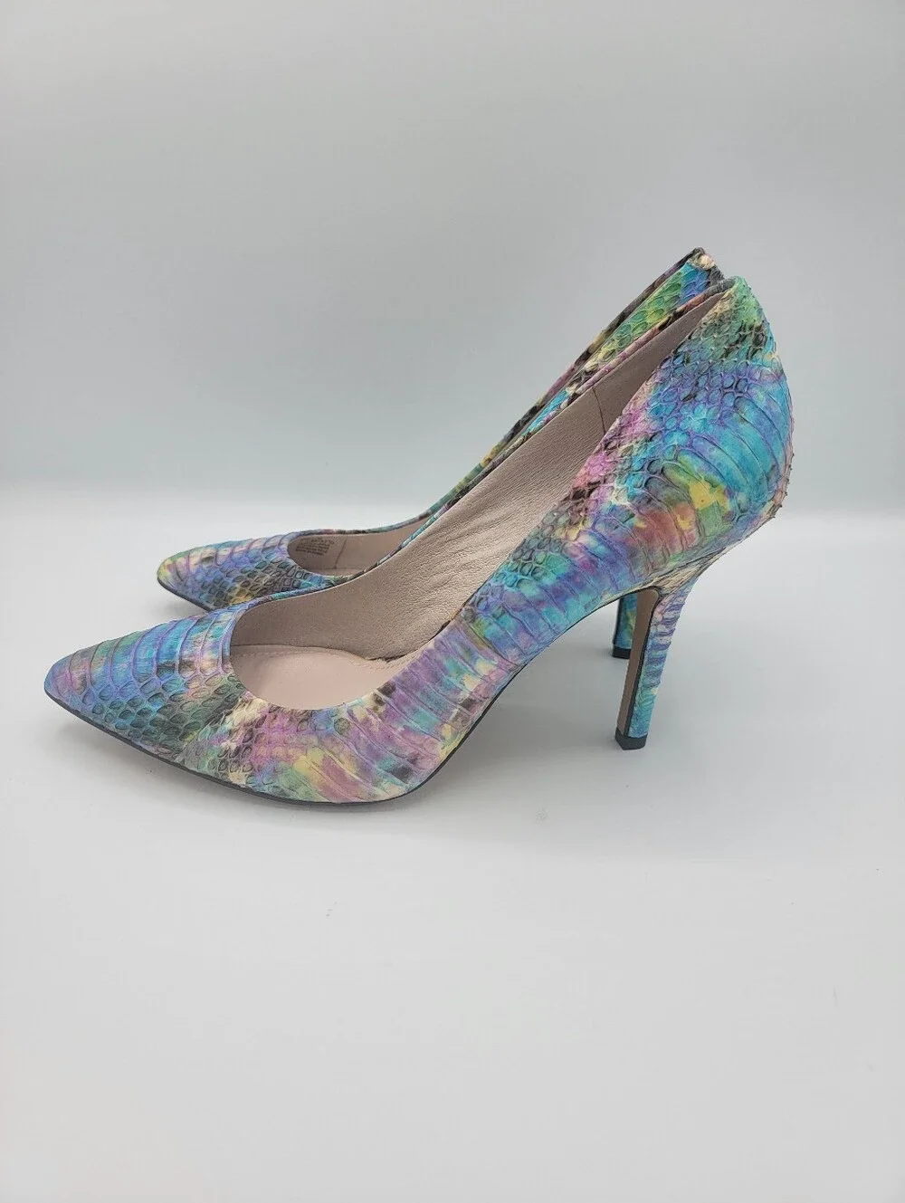 Vince Camuto Multicolor Snake-Print Pointed Toe Pumps